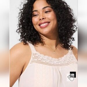 Torrid Gauze Flowy Crochet Trim Cami plus size 4x new with tags